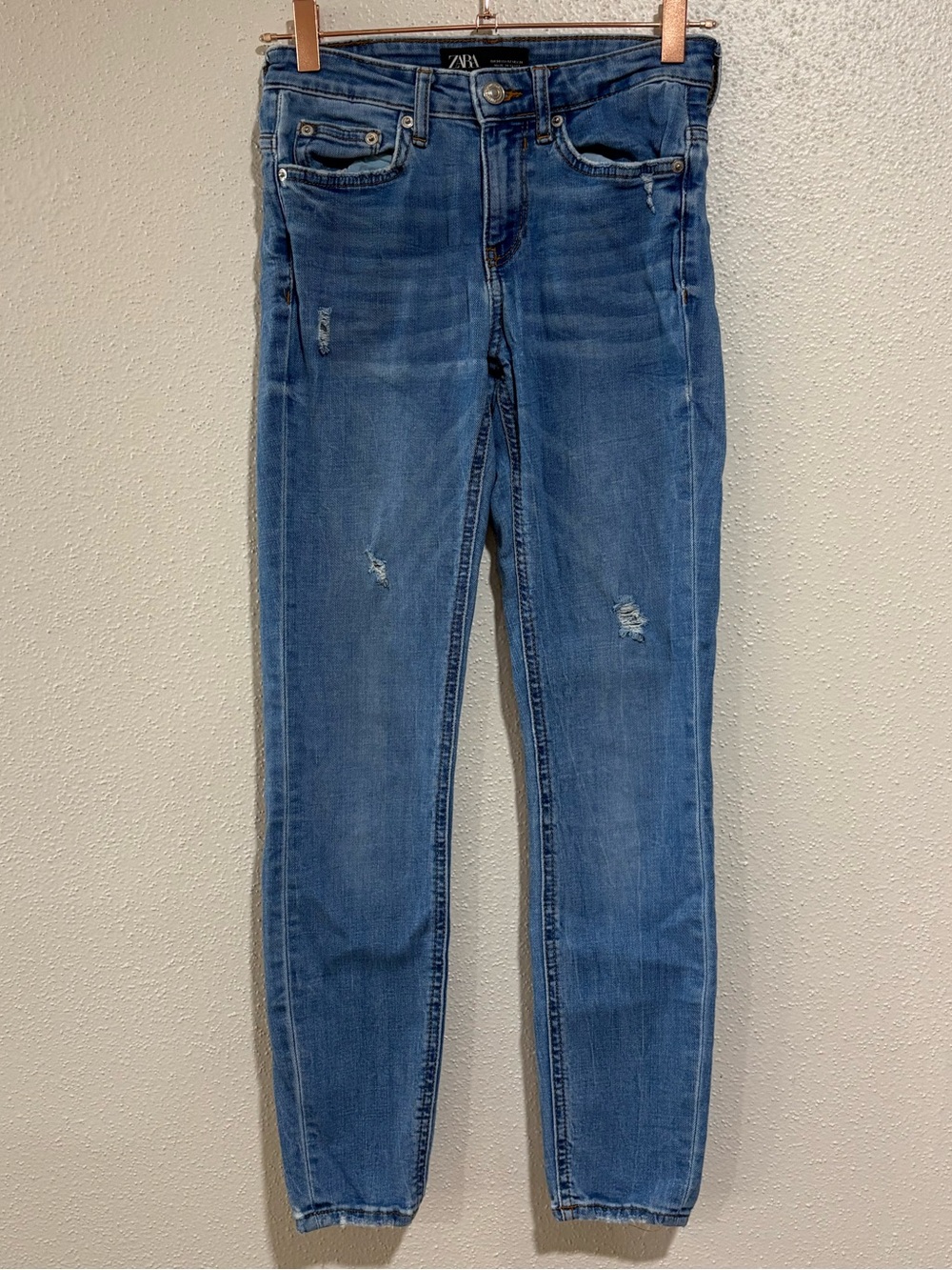 Zara The Skinny Jeans | Azure Blue Wash | Distressed Stretch Denim | Size 2